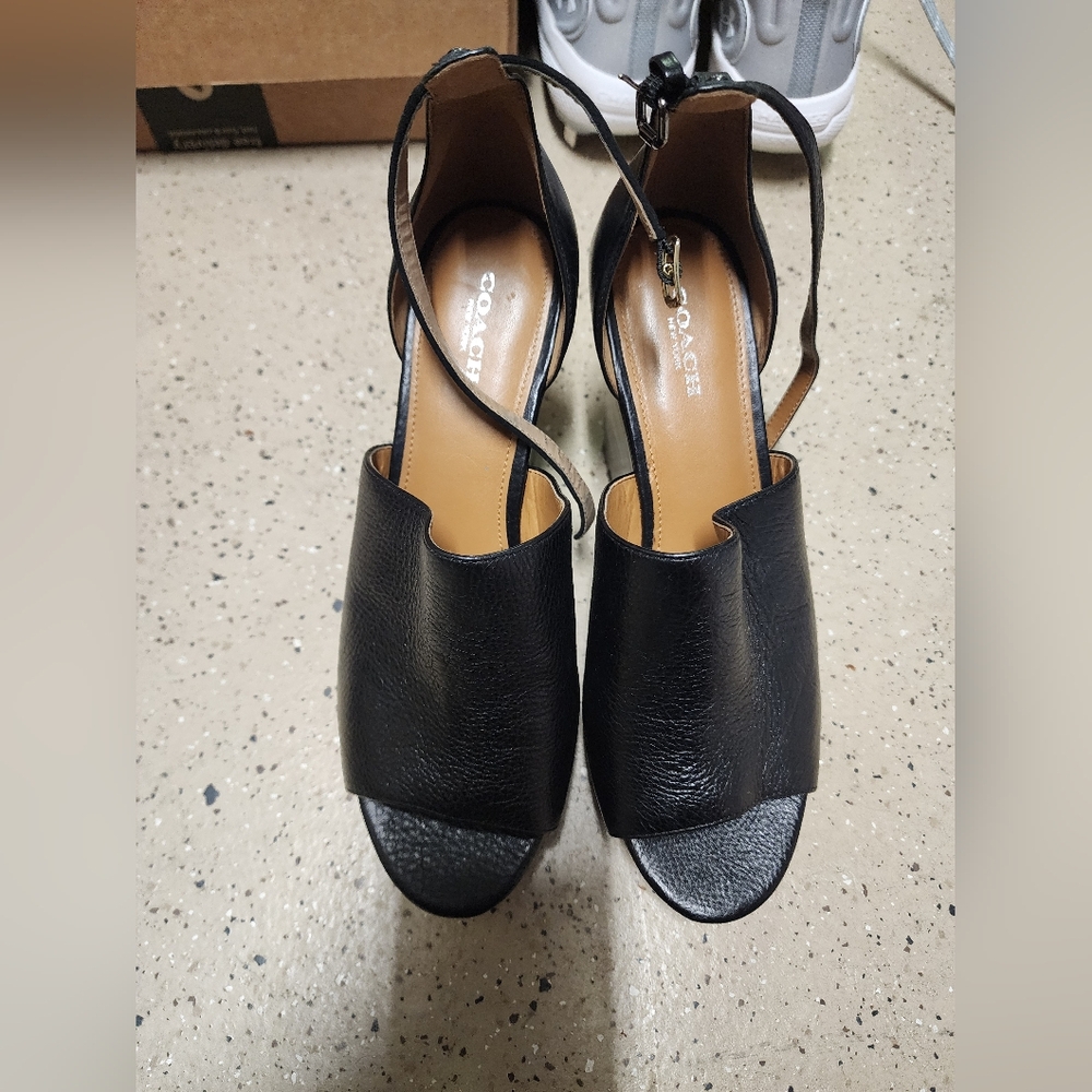 Coach Black Open-Toe Heels
